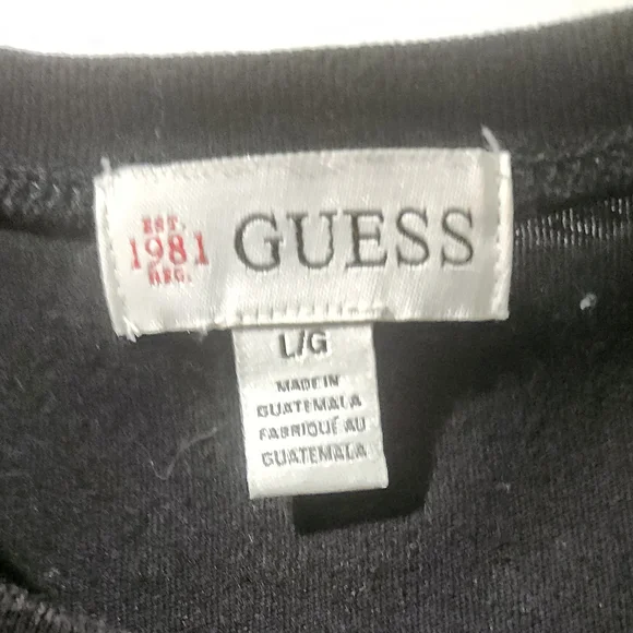 Guess Women's Black Tee with White Graphic - Picture 3 of 3